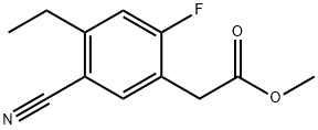 Methyl 5-cyano-2-fluoro-4-ethylphenylacetate Structure