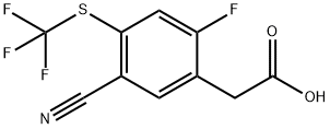 5-Cyano-2-fluoro-4-(trifluoromethylthio)phenylacetic acid Structure