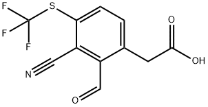 3-Cyano-2-formyl-4-(trifluoromethylthio)phenylacetic acid Structure