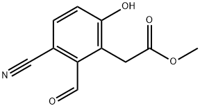 Methyl 3-cyano-2-formyl-6-hydroxyphenylacetate Structure