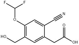 2-Cyano-4-difluoromethoxy-5-(hydroxymethyl)phenylacetic acid Structure