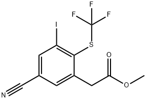 Methyl 5-cyano-3-iodo-2-(trifluoromethylthio)phenylacetate 구조식 이미지