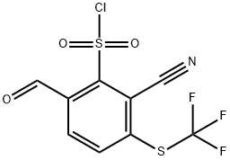 2-Cyano-6-formyl-3-(trifluoromethylthio)benzenesulfonylchloride Structure