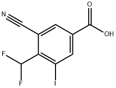 3-Cyano-4-difluoromethyl-5-iodobenzoic acid Structure