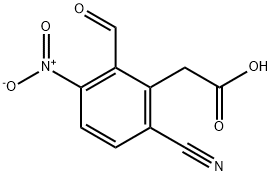 6-Cyano-2-formyl-3-nitrophenylacetic acid Structure