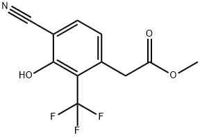 Methyl 4-cyano-3-hydroxy-2-(trifluoromethyl)phenylacetate Structure