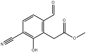 Methyl 3-cyano-6-formyl-2-hydroxyphenylacetate Structure