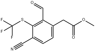 Methyl 4-cyano-2-formyl-3-(trifluoromethylthio)phenylacetate Structure