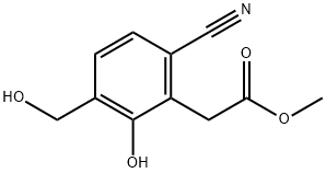 Methyl 6-cyano-2-hydroxy-3-(hydroxymethyl)phenylacetate Structure