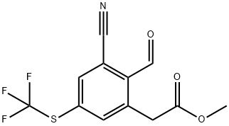 Methyl 3-cyano-2-formyl-5-(trifluoromethylthio)phenylacetate Structure