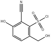 2-Cyano-3-hydroxy-6-(hydroxymethyl)benzenesulfonyl chloride Structure