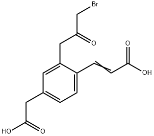 2-(3-Bromo-2-oxopropyl)-4-(carboxymethyl)cinnamic acid Structure