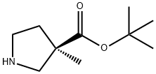 3-Pyrrolidinecarboxylic acid, 3-methyl-, 1,1-dimethylethyl ester, (3R)- Structure