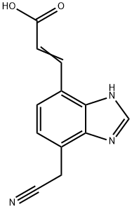 (E)-3-(4-Cyanomethyl-1H-benzo[d]imidazol-7-yl)acrylic acid Structure