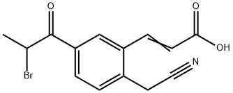 5-(2-Bromopropanoyl)-2-(cyanomethyl)cinnamic acid Structure