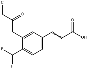 3-(3-Chloro-2-oxopropyl)-4-(difluoromethyl)cinnamic acid Structure