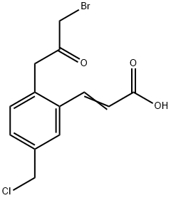 2-(3-Bromo-2-oxopropyl)-5-(chloromethyl)cinnamic acid Structure