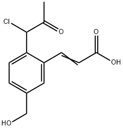 2-(1-Chloro-2-oxopropyl)-5-(hydroxymethyl)cinnamic acid 구조식 이미지