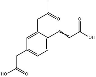 4-(Carboxymethyl)-2-(2-oxopropyl)cinnamic acid Structure