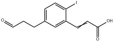 2-Iodo-5-(3-oxopropyl)cinnamic acid Structure