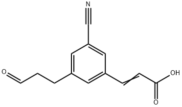 3-Cyano-5-(3-oxopropyl)cinnamic acid Structure