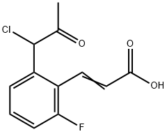 2-(1-Chloro-2-oxopropyl)-6-fluorocinnamic acid Structure