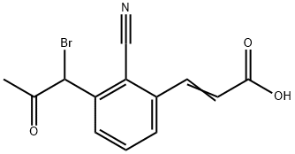 3-(1-Bromo-2-oxopropyl)-2-cyanocinnamic acid Structure