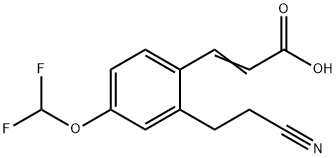 2-(2-Cyanoethyl)-4-(difluoromethoxy)cinnamic acid Structure