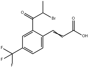 2-(2-Bromopropanoyl)-4-(trifluoromethyl)cinnamic acid Structure