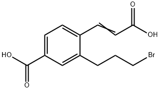 2-(3-Bromopropyl)-4-carboxycinnamic acid Structure