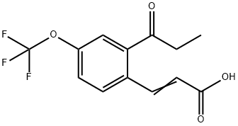 2-Propionyl-4-(trifluoromethoxy)cinnamic acid Structure