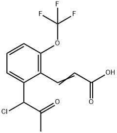 2-(1-Chloro-2-oxopropyl)-6-(trifluoromethoxy)cinnamic acid Structure