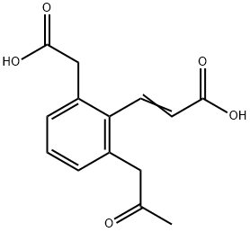 2-(Carboxymethyl)-6-(2-oxopropyl)cinnamic acid Structure