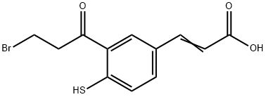 3-(3-Bromopropanoyl)-4-mercaptocinnamic acid Structure