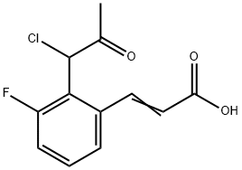 2-(1-Chloro-2-oxopropyl)-3-fluorocinnamic acid Structure