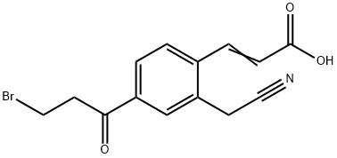 4-(3-Bromopropanoyl)-2-(cyanomethyl)cinnamic acid Structure