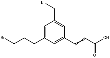 3-(Bromomethyl)-5-(3-bromopropyl)cinnamic acid Structure