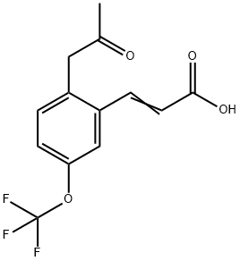 2-(2-Oxopropyl)-5-(trifluoromethoxy)cinnamic acid Structure