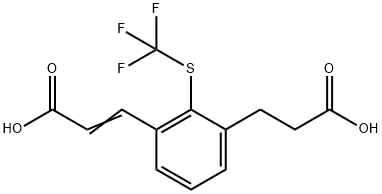 3-(2-Carboxyethyl)-2-(trifluoromethylthio)cinnamic acid Structure