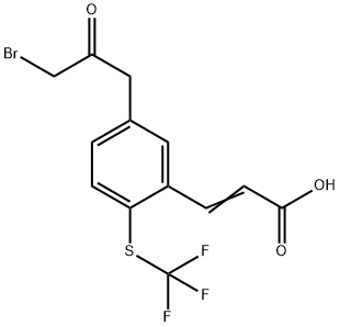 5-(3-Bromo-2-oxopropyl)-2-(trifluoromethylthio)cinnamic acid Structure