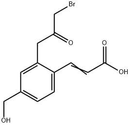 2-(3-Bromo-2-oxopropyl)-4-(hydroxymethyl)cinnamic acid Structure