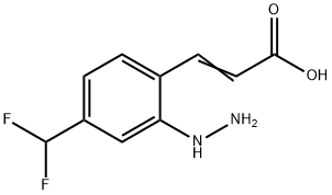 4-(Difluoromethyl)-2-hydrazinylcinnamic acid Structure