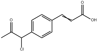 (E)-3-(4-(1-chloro-2-oxopropyl)phenyl)acrylic acid Structure