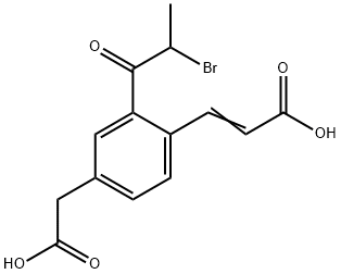 2-(2-Bromopropanoyl)-4-(carboxymethyl)cinnamic acid Structure