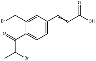 3-(Bromomethyl)-4-(2-bromopropanoyl)cinnamic acid Structure