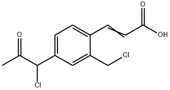 4-(1-Chloro-2-oxopropyl)-2-(chloromethyl)cinnamic acid Structure