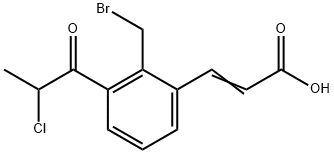 2-(Bromomethyl)-3-(2-chloropropanoyl)cinnamic acid Structure