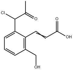 2-(1-Chloro-2-oxopropyl)-6-(hydroxymethyl)cinnamic acid Structure