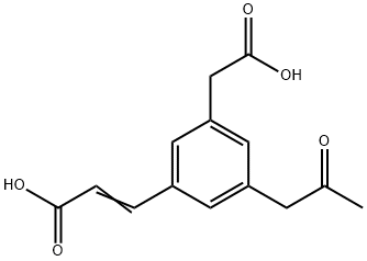 3-(Carboxymethyl)-5-(2-oxopropyl)cinnamic acid Structure