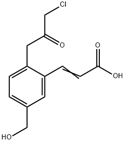 2-(3-Chloro-2-oxopropyl)-5-(hydroxymethyl)cinnamic acid Structure